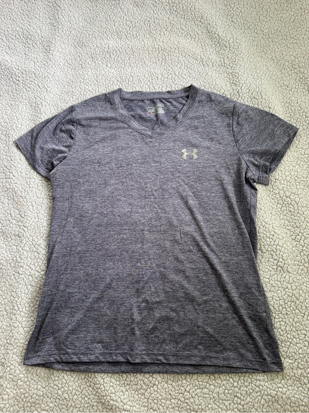 Under Armour Blue Heather V-Neck Athletic Tee
